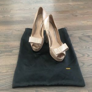 Fendi Gold Dress Stiletto